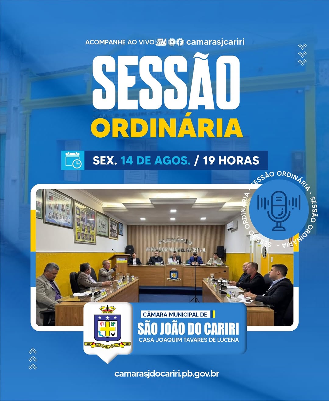Câmara de São João do Cariri realiza 3ª Sessão Ordinária nesta sexta