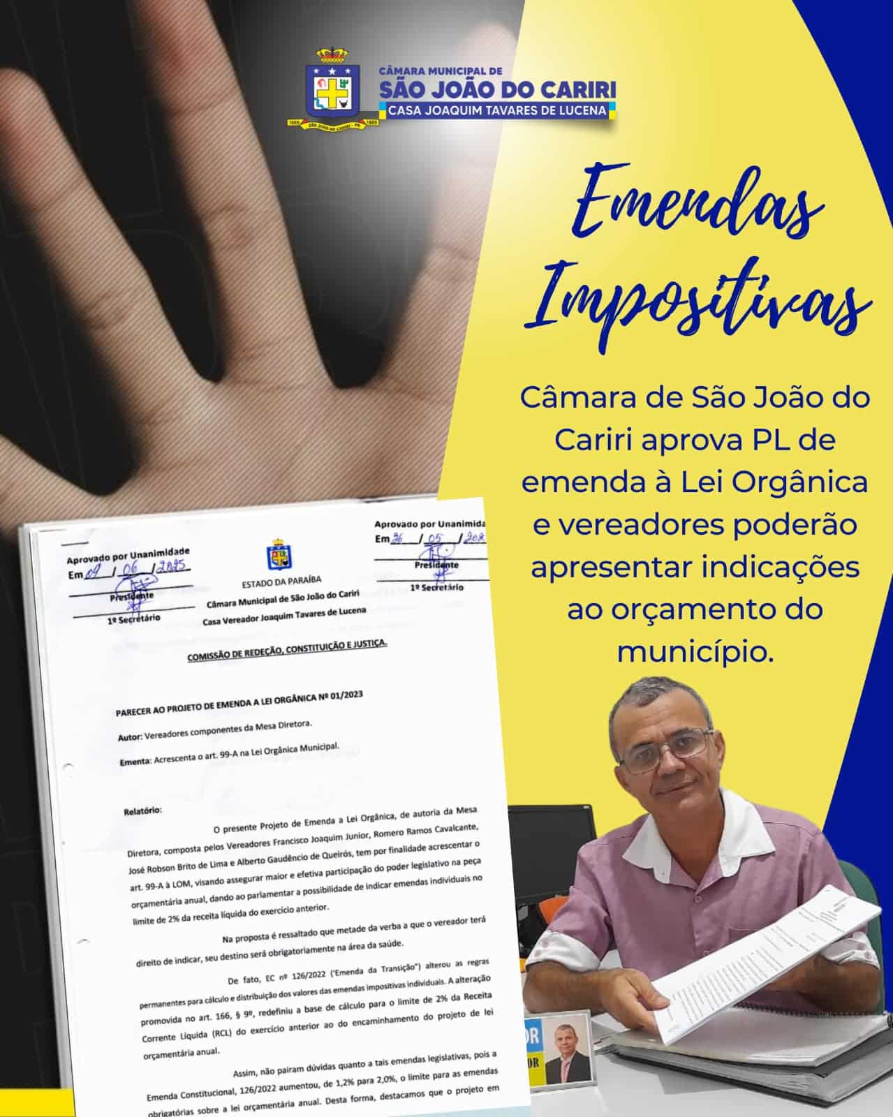 Câmara aprova PL de emenda à Lei Orgânica e vereadores poderão apresentar indicações ao orçamento