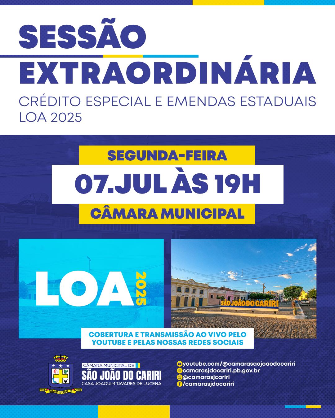 📢 CONVOCAÇÃO PARA SESSÃO EXTRAORDINÁRIA