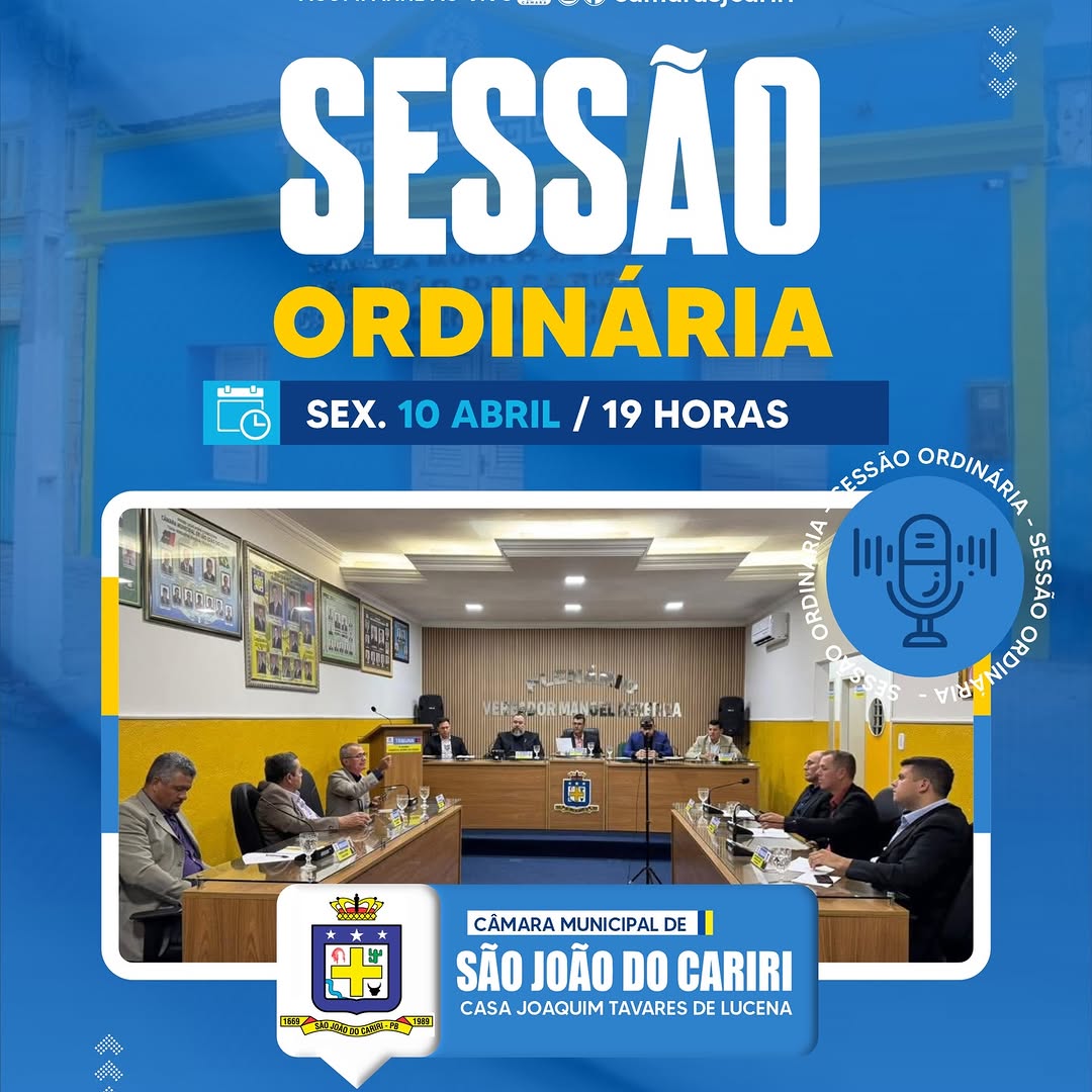 Câmara de São João do Cariri realiza 4ª Sessão Ordinária nesta sexta